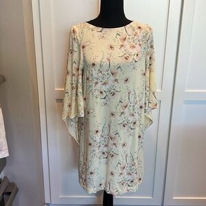 H&M Light Yellow Dress with Floral Design
